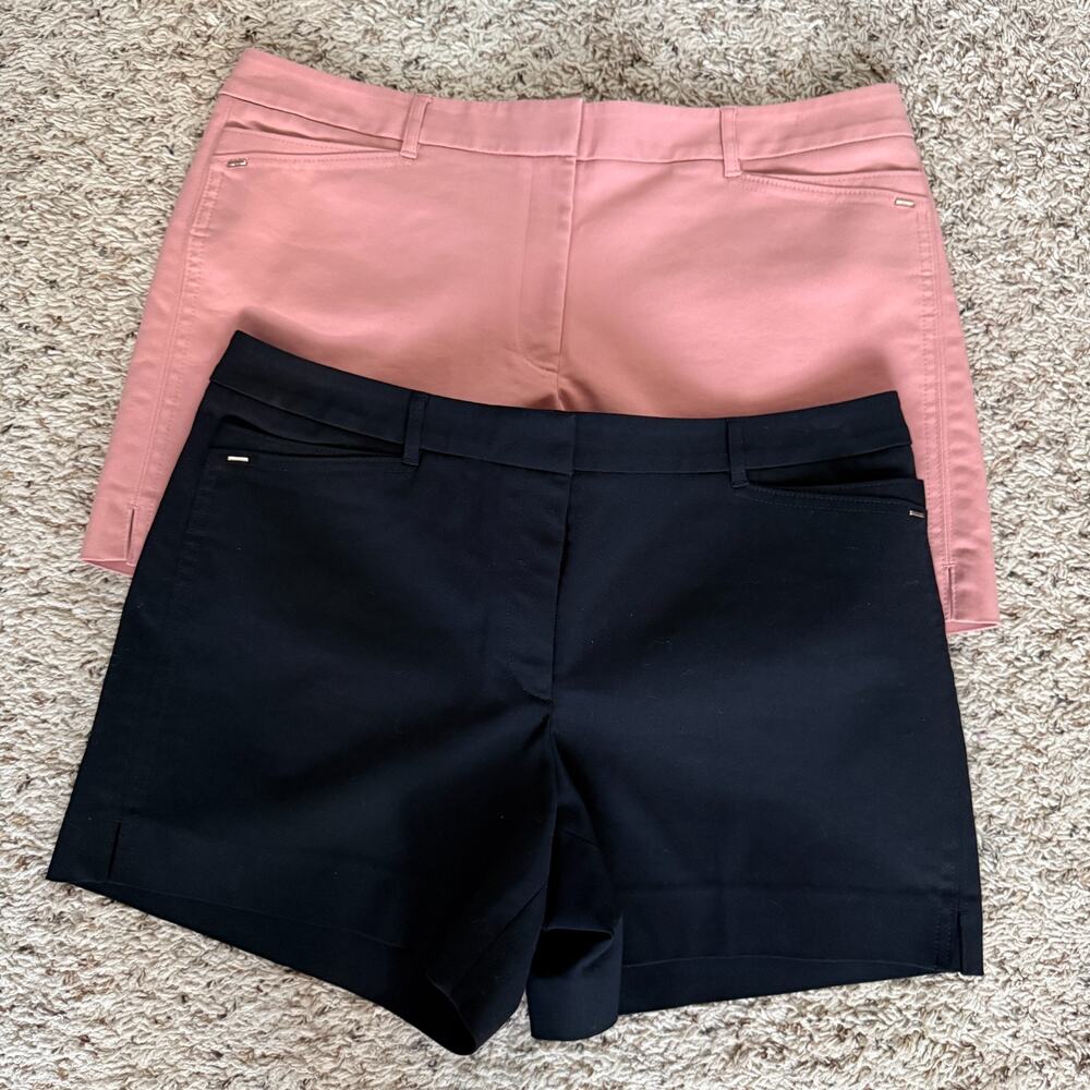 Lot of 2 White House Black Market Womens Tailored Dress Shorts 12 Short Coastal